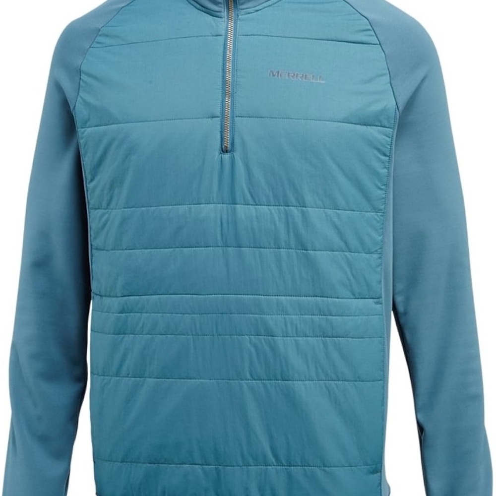Merrell Blue Quilted Performance Jacket with Stand-Up Collar Large A3